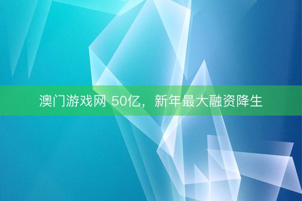澳门游戏网 50亿，新年最大融资降生