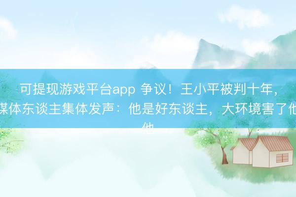 可提现游戏平台app 争议！王小平被判十年，媒体东谈主集体发声：他是好东谈主，大环境害了他