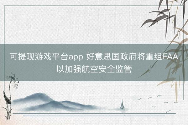 可提现游戏平台app 好意思国政府将重组FAA以加强航空安全监管