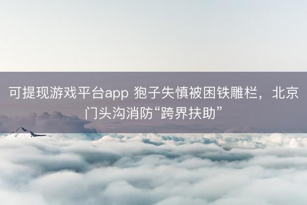 可提现游戏平台app 狍子失慎被困铁雕栏，北京门头沟消防“跨界扶助”