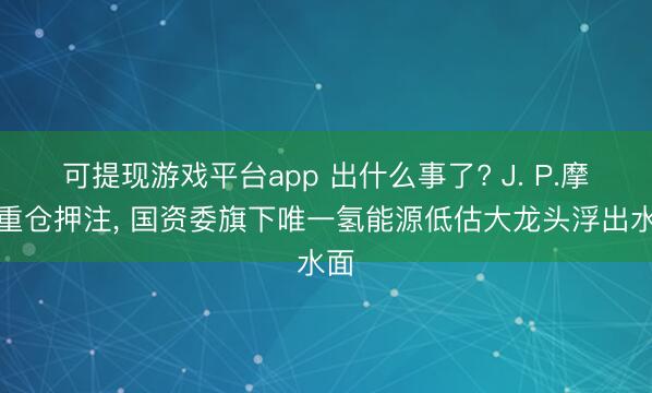 可提现游戏平台app 出什么事了? J. P.摩根重仓押注, 国资委旗下唯一氢能源低估大龙头浮出水面