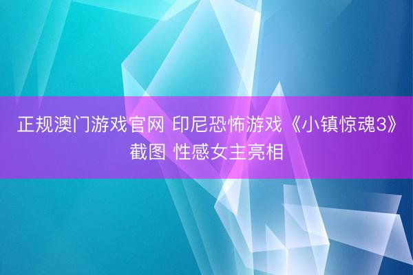 正规澳门游戏官网 印尼恐怖游戏《小镇惊魂3》截图 性感女主亮相