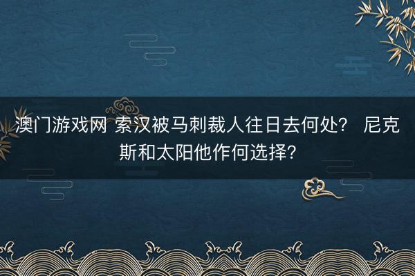 澳门游戏网 索汉被马刺裁人往日去何处？ 尼克斯和太阳他作何选择？
