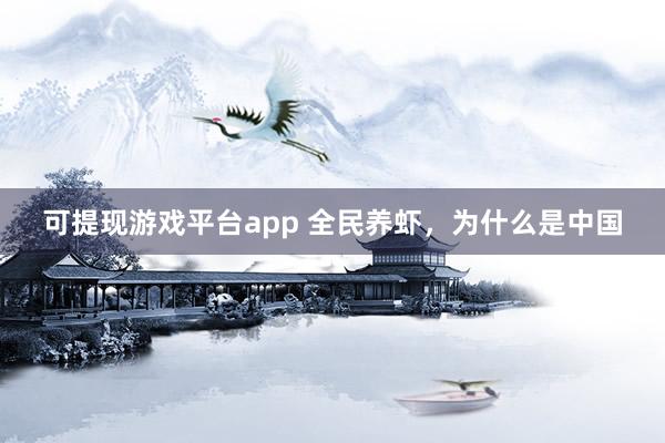 可提现游戏平台app 全民养虾,为什么是中国