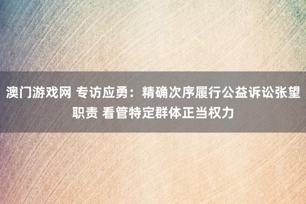 澳门游戏网 专访应勇：精确次序履行公益诉讼张望职责 看管特定群体正当权力