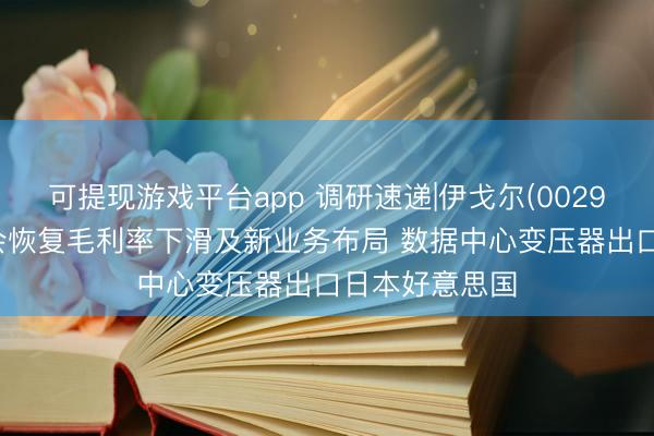 可提现游戏平台app 调研速递|伊戈尔(002922)事迹评释会恢复毛利率下滑及新业务布局 数据中心变压器出口日本好意思国