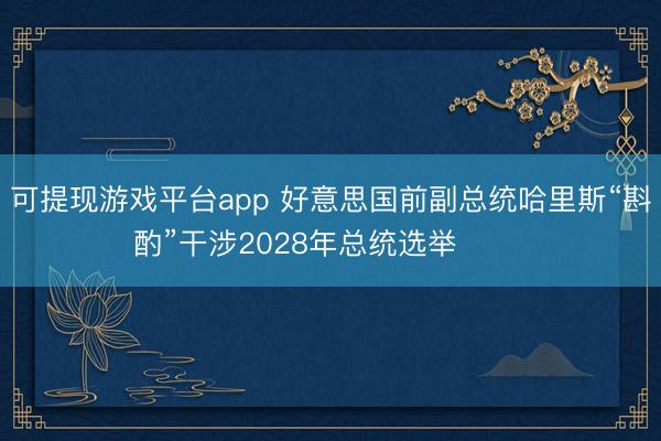 可提现游戏平台app 好意思国前副总统哈里斯“斟酌”干涉2028年总统选举 ​​​