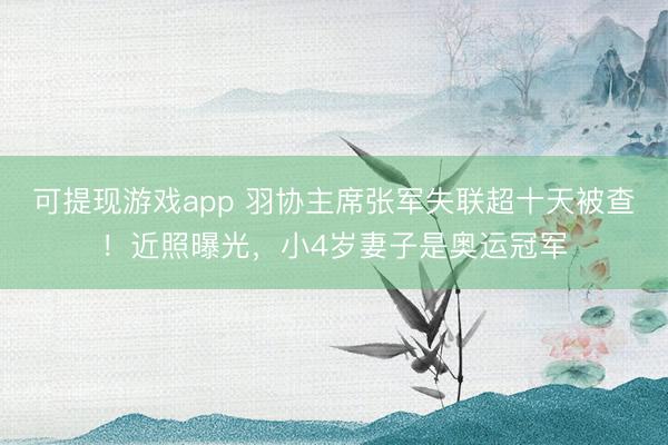 可提现游戏app 羽协主席张军失联超十天被查！近照曝光，小4岁妻子是奥运冠军